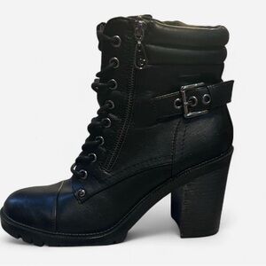 Y2K Black Ankle Boots with Chunky Heel